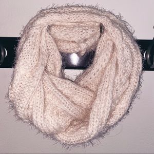 Cable-Knit Ivory Infinity Scarf